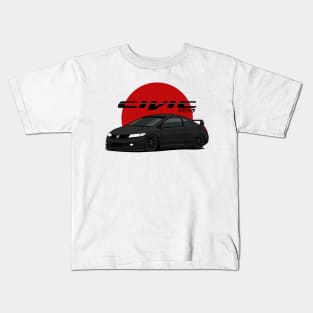 Civic si black T-shirt Kids T-Shirt